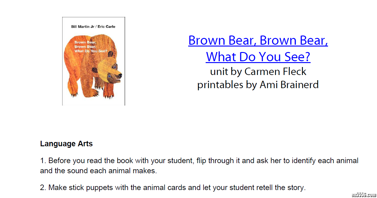 Brown Bear, Brown Bear, What do you see? 的练习册901 作者:one 帖子ID:248425 
