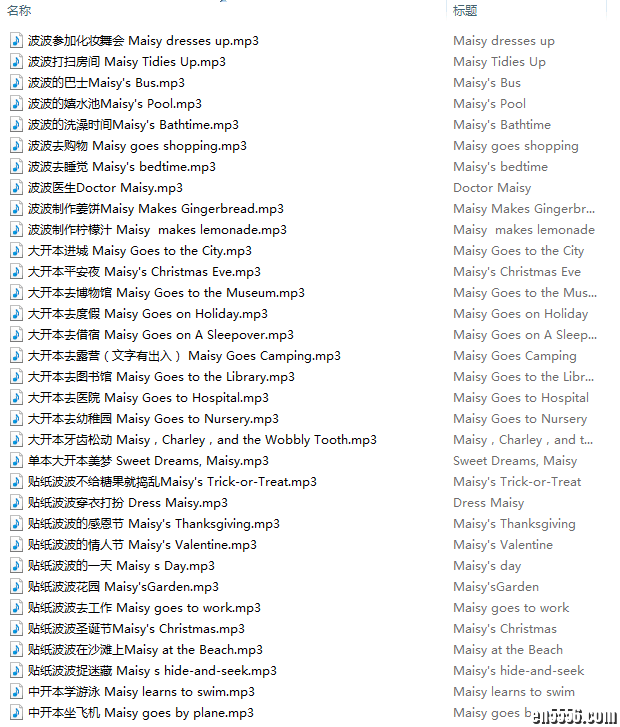 小鼠波波 Maisy Mouse 纸书音频 33本 英语原版绘本 百度网盘5875 作者:one 帖子ID:248544 