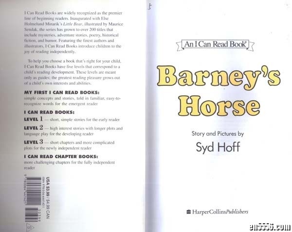I Can Read 第一阶段的一本: Barney's Horse (0-4岁, PDF+MP3) / 百度云盘9006 作者:one 帖子ID:248551 