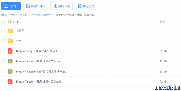 虫子日记三部曲:Diary of a Worm蚯蚓日记+苍蝇日记Diary of a fly+蜘蛛日记Diary of a spider 原版英语绘本 音频+pdf+点读4325 作者:one 帖子ID:248719 
