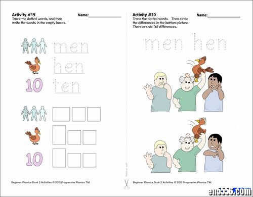 Activity Worksheets for Beginner Phonics Books 英语自然拼读7325 作者:one 帖子ID:249312 