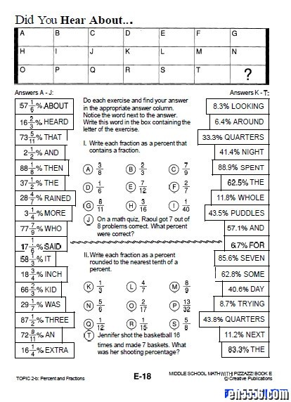 美国中学数学资料 Middle School Math Pizzazz 8本9200 作者:one 帖子ID:249528 