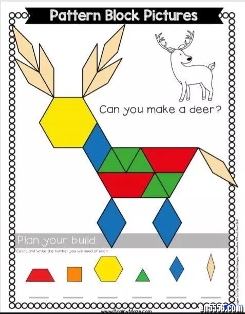 几何形状图案搭建游戏卡pattern block，包含数字字母 动物等4921 作者:one 帖子ID:249607 