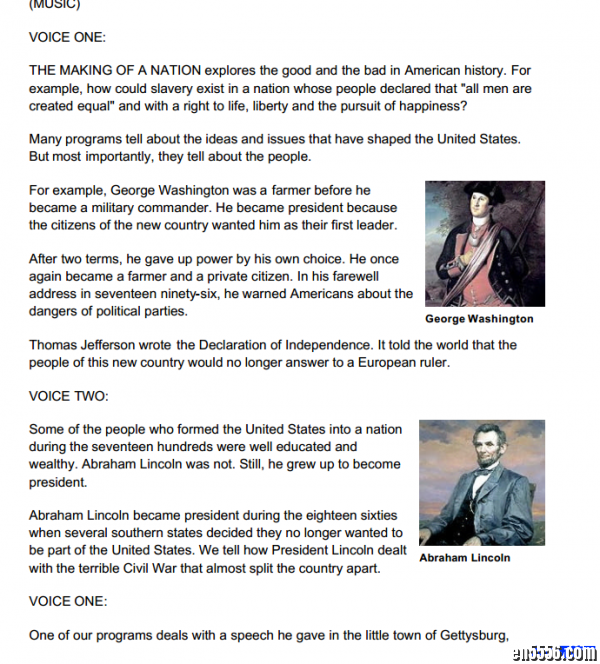 美国建国史话：The making of a nation（共240集）优秀的英文学习资料（pdf和MP3配套使用）4277 作者:one 帖子ID:250157 