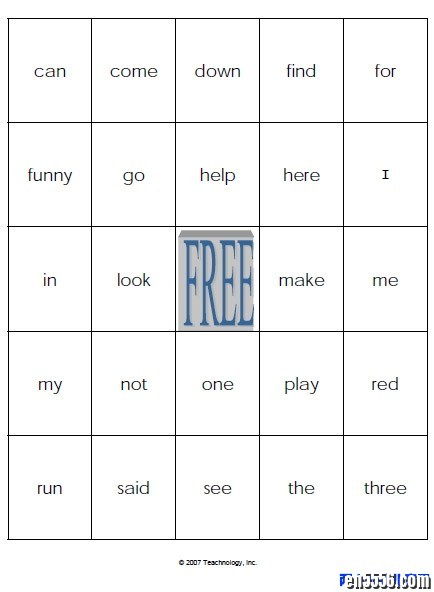 Teacher Workbooks - Dolch Bingo Card 220个卡片2280 作者:one 帖子ID:250394 