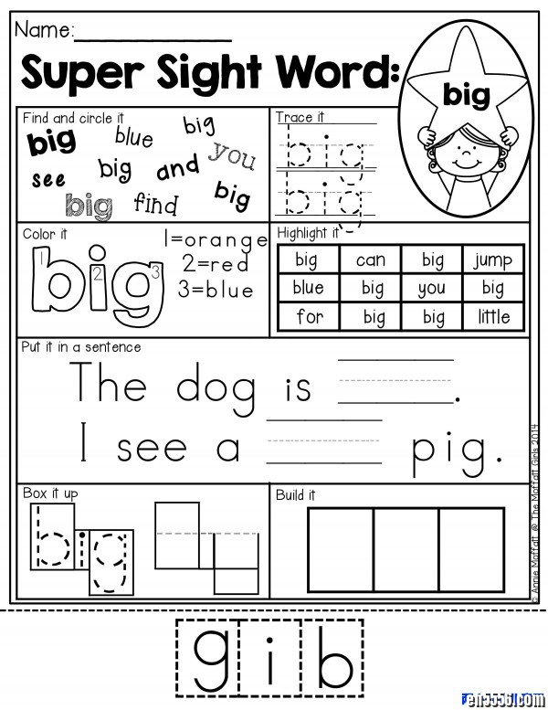 自然拼读Sight Words 1原版练习5326 作者:one 帖子ID:250466 