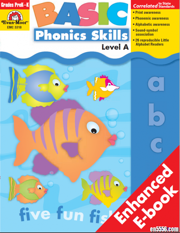 Evan-Moor Basic Phonics Skills PreK-K 练习册 高清 易打印9349 作者:one 帖子ID:250690 