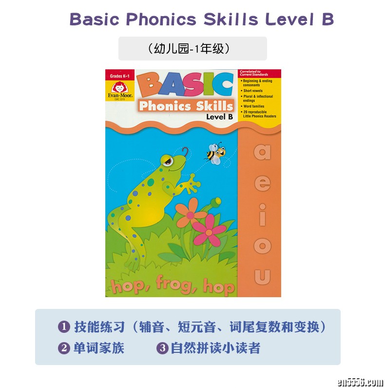 Evan Moor Basic Phonics Skills Level ABC 基础练习 自然拼读系列 ABC阶3册 学龄前幼儿园小学1-2年级6214 作者:one 帖子ID:250855 