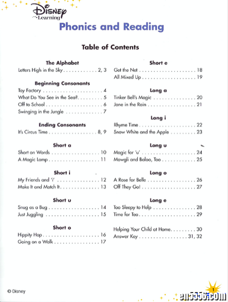 Disney出版的自然拼读练习：Phonics and Reading for Age5-7（PDF）4436 作者:one 帖子ID:250987 