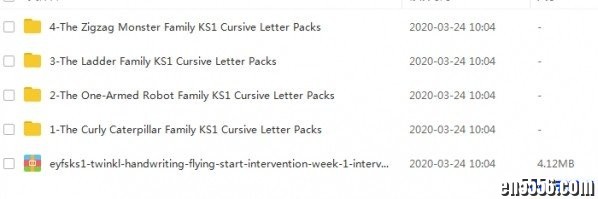Twinkl 的 Cursive Handwriting（四部分26个字母全）【手写体 Stage1】1972 作者:one 帖子ID:251259 