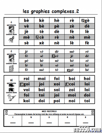 原版法国小学资料：法语自然拼读 Les sons simples, Les sons complexes et Les syllabes complexes8977 作者:one 帖子ID:253208 