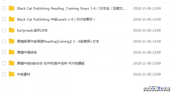 黑猫系列：含初、中、高级的各个level，基本齐全，含音频、pdf和work，内容量大5113 作者:one 帖子ID:253591 