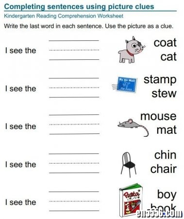 Kindergarten Reading Worksheets 整理自外网 学前阅读理解系列作业纸（八大类）9133 作者:one 帖子ID:253710 