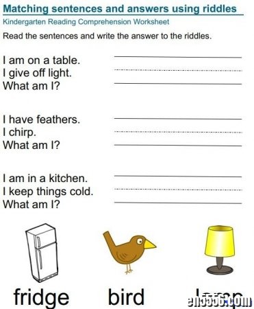 Kindergarten Reading Worksheets 整理自外网 学前阅读理解系列作业纸（八大类）1817 作者:one 帖子ID:253710 