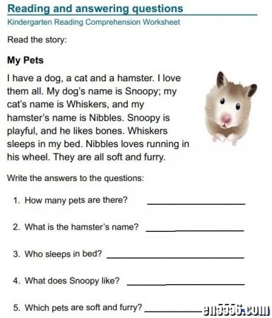 Kindergarten Reading Worksheets 整理自外网 学前阅读理解系列作业纸（八大类）5547 作者:one 帖子ID:253710 
