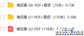 海尼曼GK+G1+G2，3个阶段绘本大全附音频！！整理后的资料都在这里。7212 作者:one 帖子ID:254007 