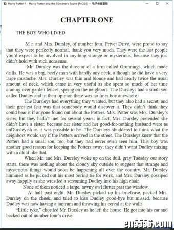哈利波特（全集）英文版Harry Potter 字体大小可以调节 电子书 体验好6201 作者:one 帖子ID:254664 