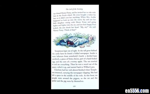 夏洛特的网 Charlotte's Web 视频 母语朗读 配原书扫描画面 专为想磨耳朵而懒得翻书的你383 作者:one 帖子ID:254703 