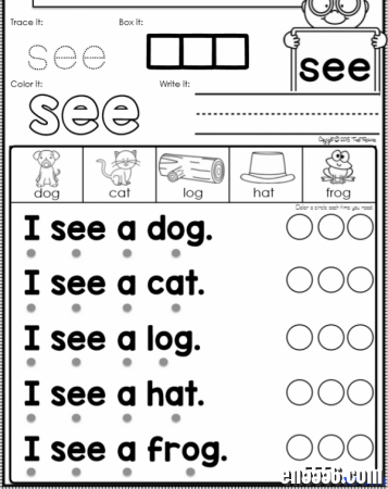 sight words worksheets高频词练习题~一沓一沓刷完了，娃就牛啦~5666 作者:one 帖子ID:256315 