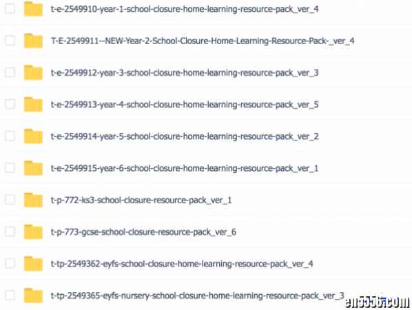 Twinkl上最新的学生放假在家自学材料：从幼儿园到6年级-school closure home learning resource packs5995 作者:one 帖子ID:256345 