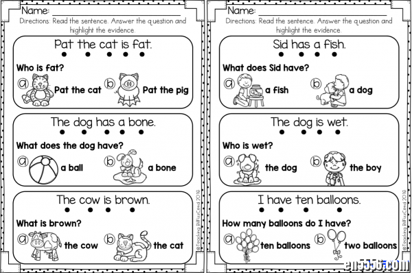 高清打印Reading Comprehension For Early Readers美国幼小阅读理解练习册，六本9925 作者:one 帖子ID:256416 