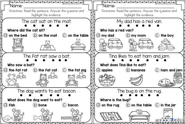 高清打印Reading Comprehension For Early Readers美国幼小阅读理解练习册，六本1065 作者:one 帖子ID:256416 