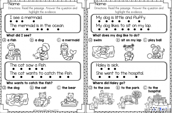 高清打印Reading Comprehension For Early Readers美国幼小阅读理解练习册，六本4921 作者:one 帖子ID:256416 