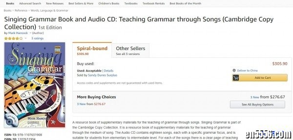 剑桥大学出版社 歌唱语法：通过歌曲教语法 Singing Grammar: Teaching Grammar through Songs7804 作者:one 帖子ID:256775 