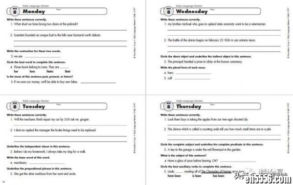 Evan-moor美国小学英语“一课一练” Daily Language Review Grade 1-85508 作者:one 帖子ID:256931 