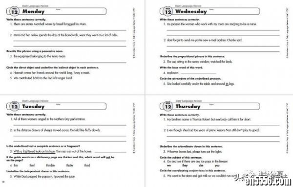 Evan-moor美国小学英语“一课一练” Daily Language Review Grade 1-81804 作者:one 帖子ID:256931 