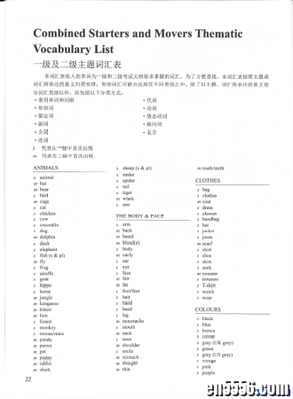 剑桥少儿英语考试二级(Movers)官方真题A~I共九本27套试题，PDF原版扫描5953 作者:one 帖子ID:256997 