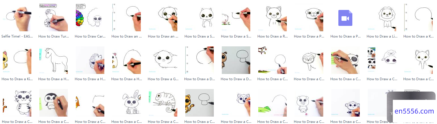 《how to draw animals easy cute》英文艺术教学-既学画画，又学英语，百度云网盘1921 作者:one 帖子ID:258532 