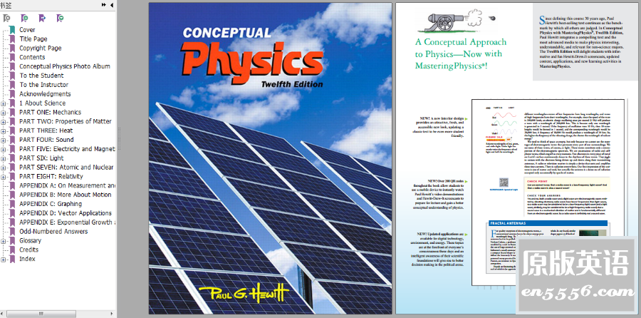 美国最受欢迎的中学物理教材最新版 Conceptual Physics 12th edtion, pdf6738 作者:甘博士 帖子ID:262550 