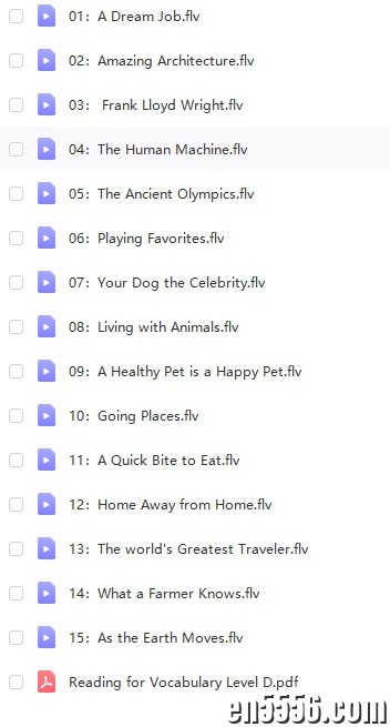Reading for Vocabulary Building Vocabulary and Meaning 全套 (4 levels, Video, PDF)938 作者:wx_4b51df01e0 帖子ID:264817 