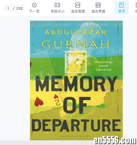 2021诺贝尔文学奖作家 Abdulrazak Gurnah 作品精选 共10本6139 作者:随风而歌 帖子ID:265944 