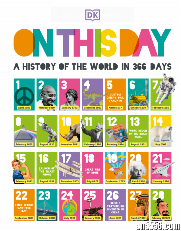 英文版DK系列 ON THIS DAY A History of the World in 366 Days 电子书pdf文本7551 作者:bluecat 帖子ID:267890 