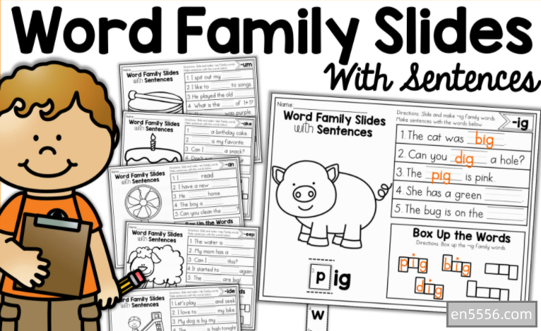 04 自然拼读练习册 Word Family Slides PDF可打印134页3121 作者:davidtwin 帖子ID:270470 