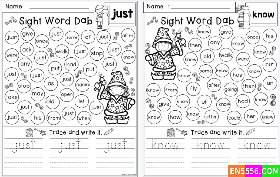 英语高频词游戏练习纸Sight Word Dab和300张高清海报Sight Word Posters6032 作者:erleivip 帖子ID:271911 