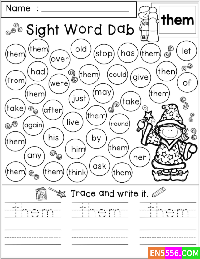 英语高频词游戏练习纸Sight Word Dab和300张高清海报Sight Word Posters326 作者:erleivip 帖子ID:271911 