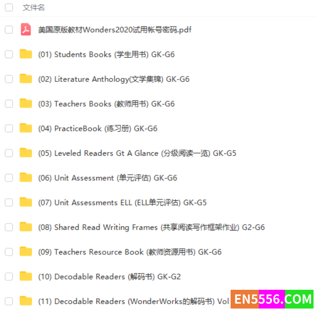 Wonders 2020版 美国小学英语教材 学生书+教师书+练习册+分级阅读等 百度云网盘2797 作者:wx_daea11fa27 帖子ID:272223 