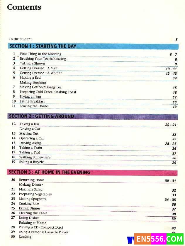 English for Everyday Activities, 适合学习日常衣食住行词汇( 视频+音频+PDF)3726 作者:睿智的果果 帖子ID:272478 
