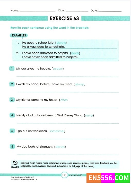 最适合小学生学习的英语语法~必收~新加坡语法全套SAP Learning Grammar Workbook pdf8736 作者:one 帖子ID:256753 