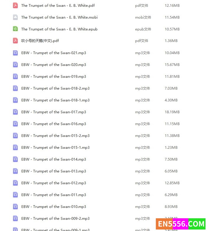 吹小号的天鹅 The Trumpet Of The Swan (英文版电子书+英文版按章节MP3)8363 作者:one 帖子ID:254419 