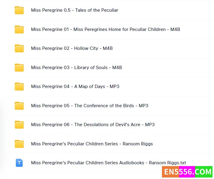 Miss Peregrine's Peculiar Children Series 0.5-6 - Ransom Riggs 有声书+电子书9468 作者:英语小助手 帖子ID:276996 