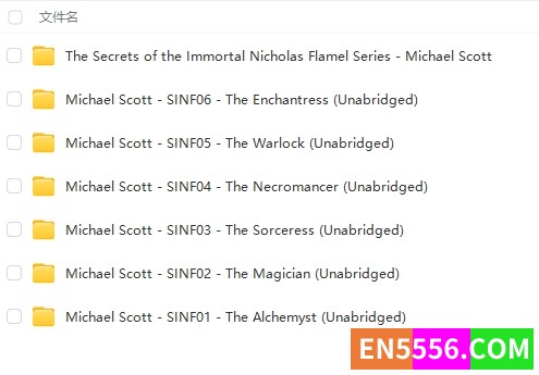 The Secrets of the Immortal Nicholas Flamel Series 1-6 - Michael Scott 有声书音频mp3+电子书7378 作者:英语小助手 帖子ID:278791 